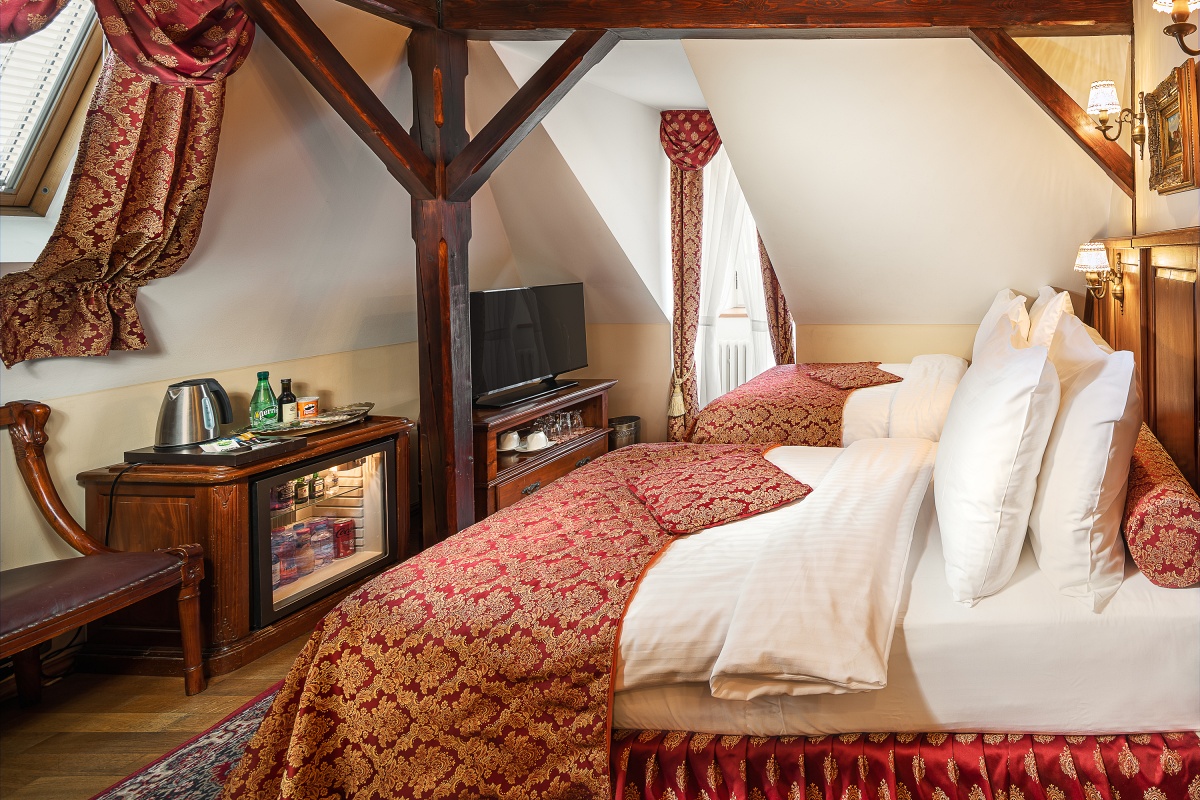 Stylový pokoj pro dva s pohodlnými lůžky, Twin room, Hotel U Prince, Praha centrum